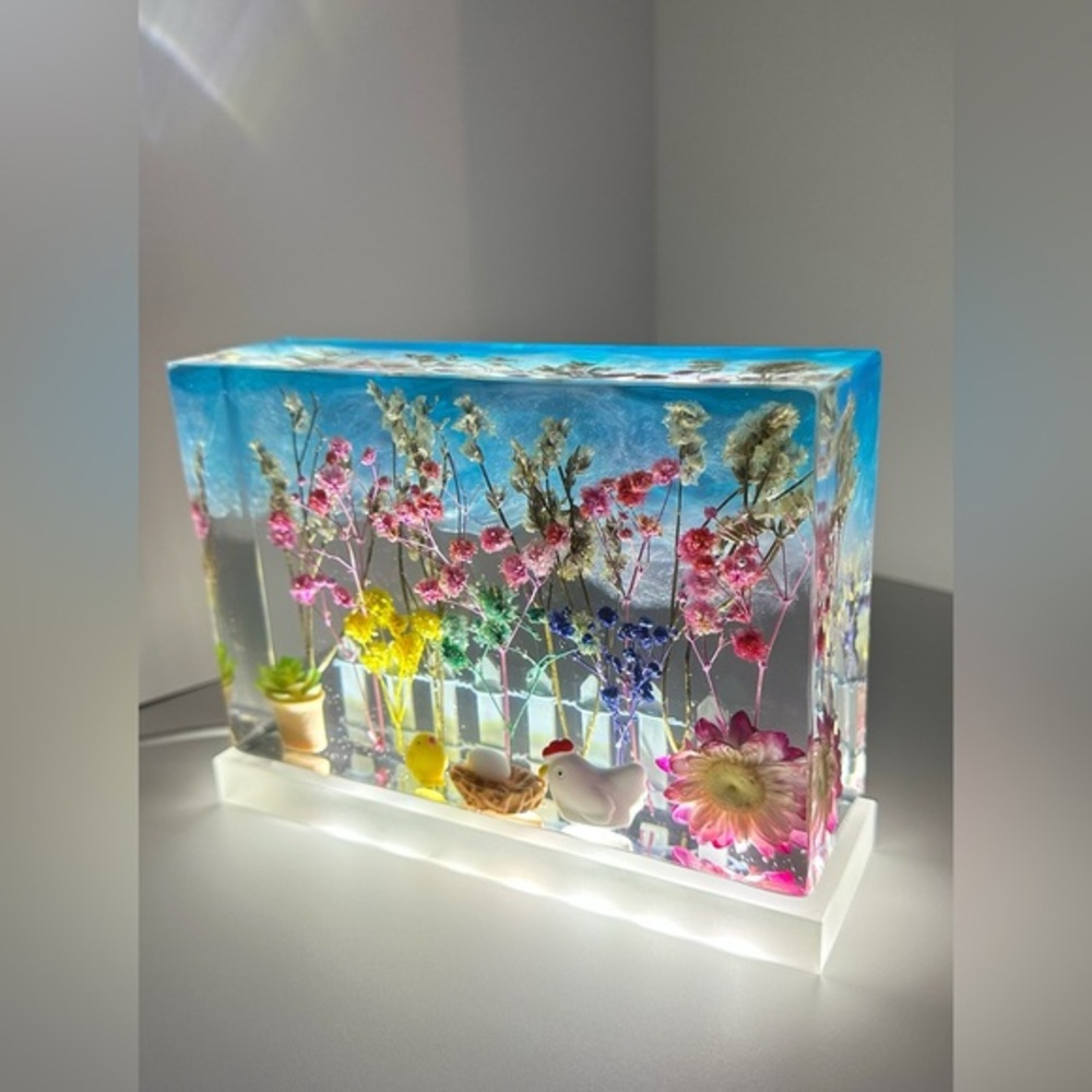 Natural Dried Flower Resin Night-lamp